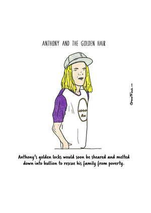 Anthony and the Golden Hair artwork on its own, unframed
