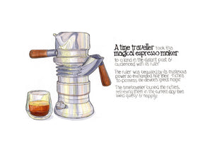 The Magical Espresso Maker artwork on its own, unframed