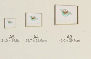 The Mistake-Erasing Coffee, all three sizes, true relative scale