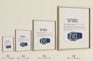 Casio Watch, four sizes, true relative scale