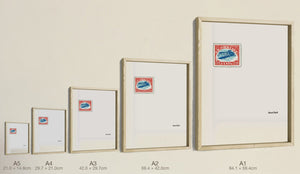 Celebrate Your Mistakes, all five sizes, true relative scale — Stamp Only