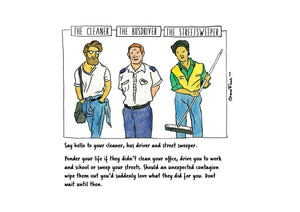 The Cleaner, The Bus Driver & The Street Sweeper artwork on its own, unframed