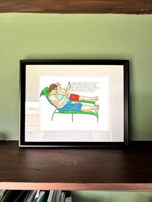 The Fortuitous Treasure Hunters in a real frame, on the wall