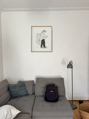 Gary and the Forgotten Effort in a real frame, on the wall