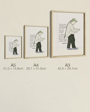 Gary and the Forgotten Effort, three sizes, true relative scale