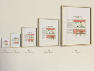 The Magical Cakery, all five sizes, true relative scale