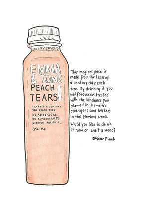 The Magical Peach Tears artwork on its own, unframed