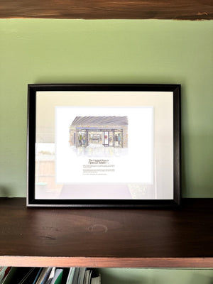 The Magical Store & Mysterious Jackets in a real frame, on the wall