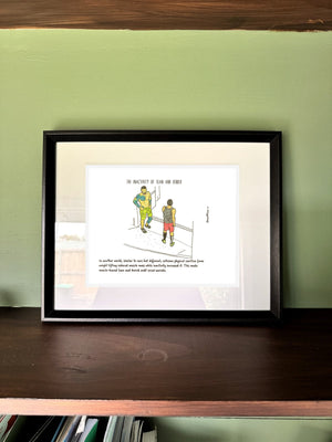 The Inactivity of Sean and Derrek in a real frame, on the wall