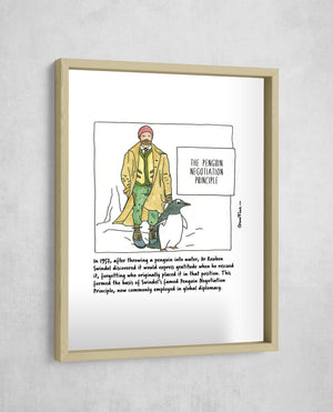 The Penguin Negotiation Principle, Gallery Border style, large format