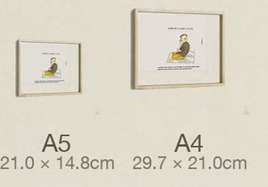 Raymond and the Baldness Affliction, both sizes, true relative scale