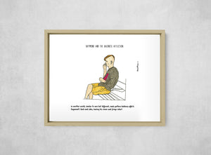 Raymond and the Baldness Affliction, Full Print style, large format