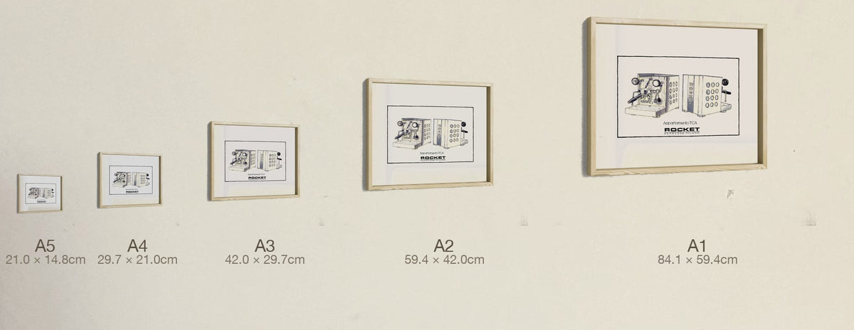 Appartamento TCA, all five sizes, true relative scale