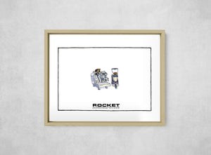 Rocket Giotto, Full Print style, large format