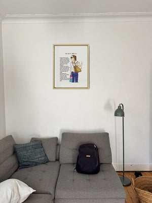 Sarah and the Sommers Gas in a real frame, on the wall
