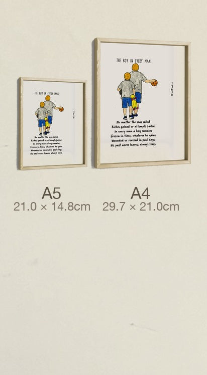 The Boy in Every Man, both sizes, true relative scale