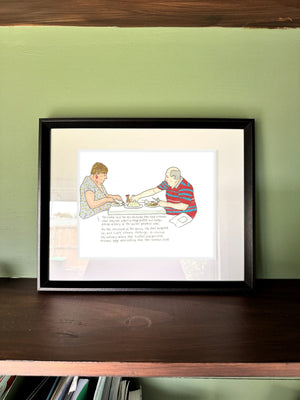 The Chef's Wager in a real frame, on the wall