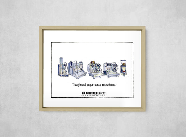 The Finest Espresso Machines, framed, front on