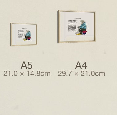 The Homeless Man, both sizes, true relative scale