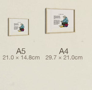 The Homeless Man, both sizes, true relative scale