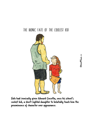The Ironic Fate of the Coolest Kid artwork on its own, unframed