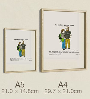 The Perfect Glamour Couple, both sizes, true relative scale