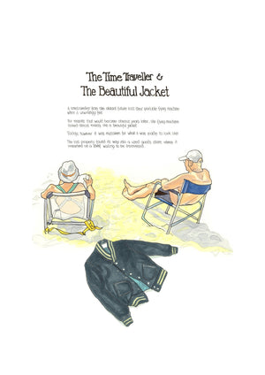 The Time Traveller & The Beautiful Jacket artwork on its own, unframed