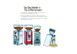 The Time Traveller & The Coffee Grinders artwork on its own, unframed