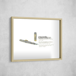 The Time Traveller & The Conklin Pen, Gallery Border style, large format