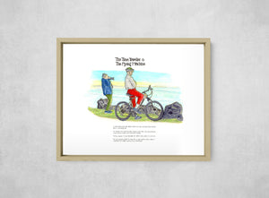 The Time Traveller & The Flying Machine, Full Print style, large format
