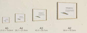 The Time Traveller & The Graf von Faber-Castell Pen, four sizes, true relative scale