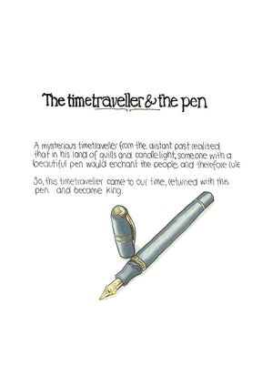The Time Traveller & The Homo Sapiens Pen artwork on its own, unframed