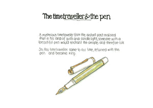 The Time Traveller & The Pelikan Pen artwork on its own, unframed