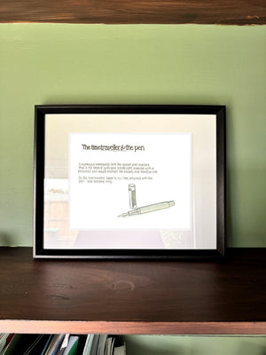 The Time Traveller & The Waldmann Commander Pen in a real frame, on the wall