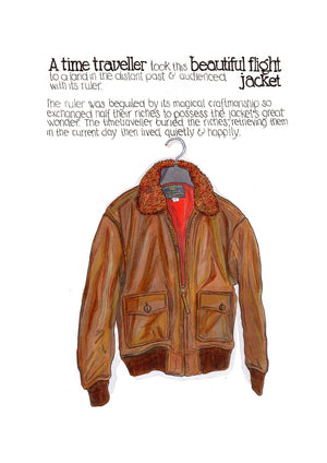 The Time Traveller's Flight Jacket artwork on its own, unframed