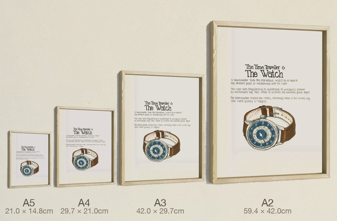 MeisterSinger Watch, four sizes, true relative scale