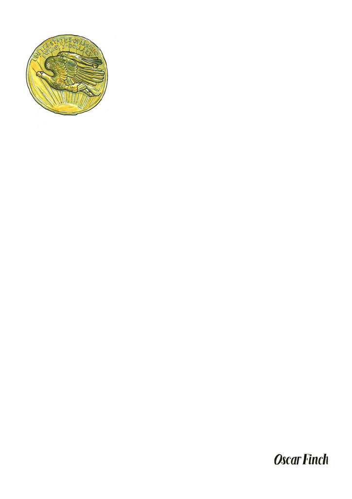The 1933 Double Eagle artwork on its own, unframed