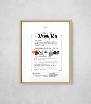 A Thank You Card, framed, front on