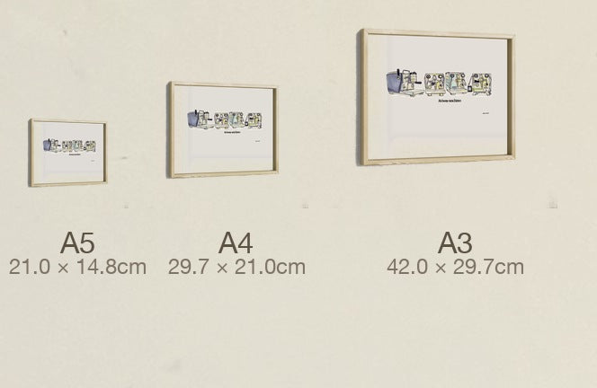 Alchemy Machines, all three sizes, true relative scale