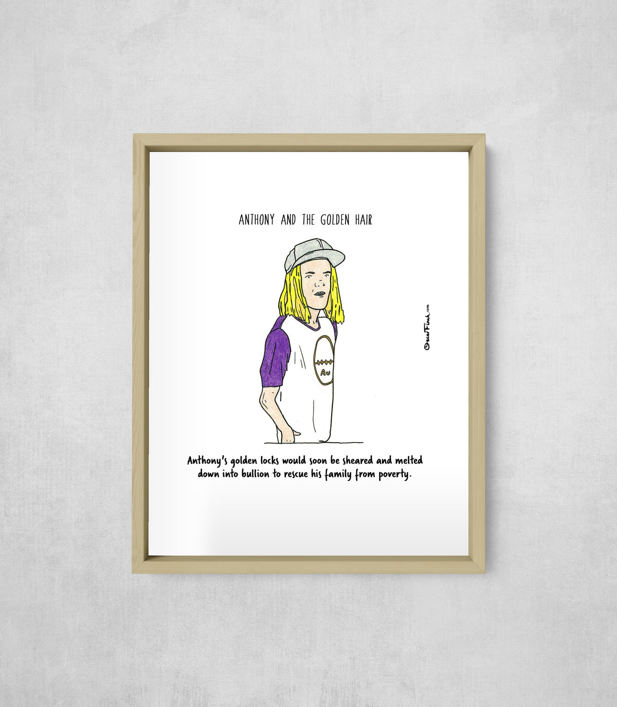 Anthony and the Golden Hair, framed, front on