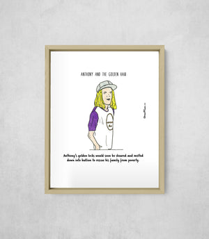 Anthony and the Golden Hair, framed, front on