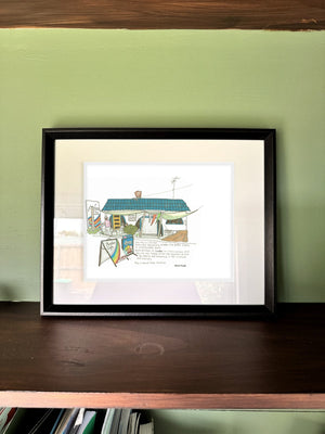 Arches Cafe in a real frame, on the wall