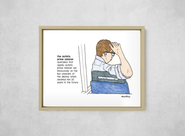 The Autistic Prime Minister, framed, front on