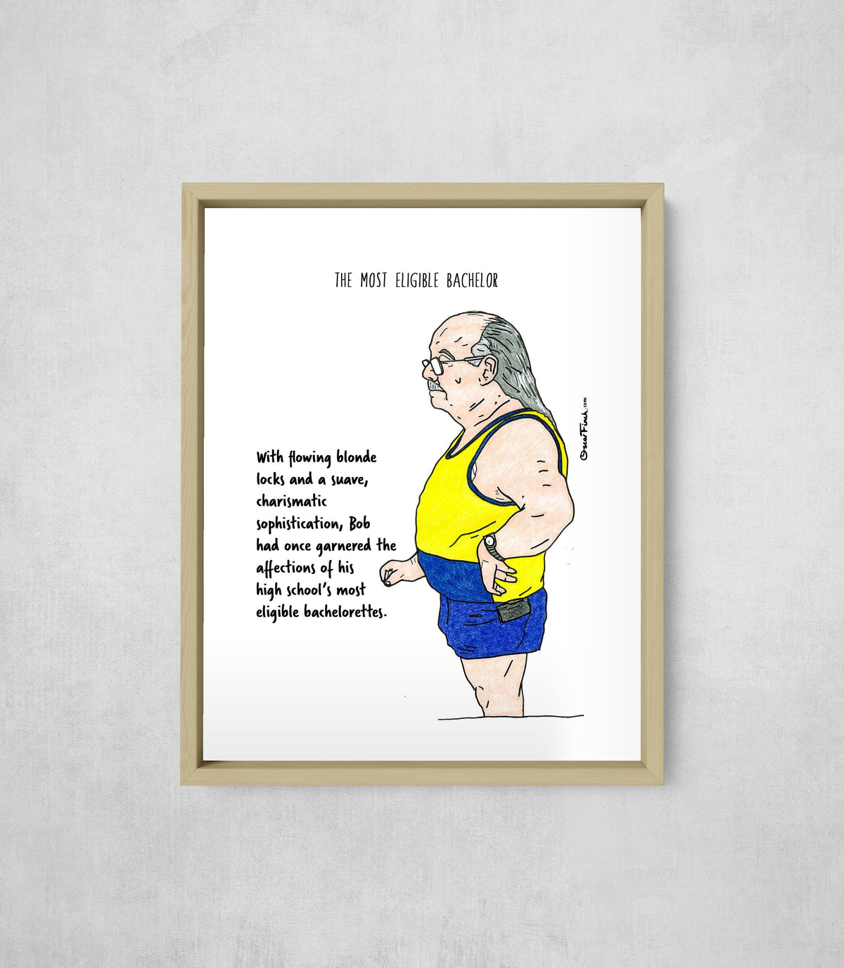 The Most Eligible Bachelor, framed, front on