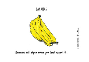 Bananas artwork on its own, unframed