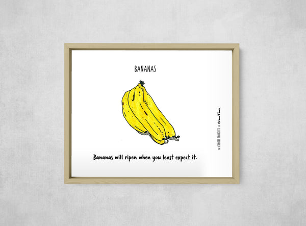 Bananas, framed, front on