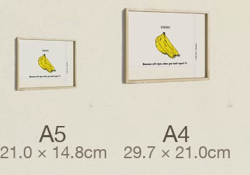 Bananas, both sizes, true relative scale