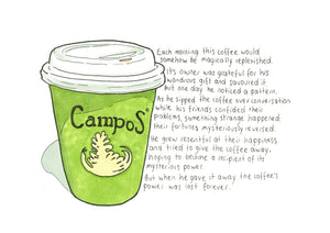 The Magically Replenished Coffee artwork on its own, unframed