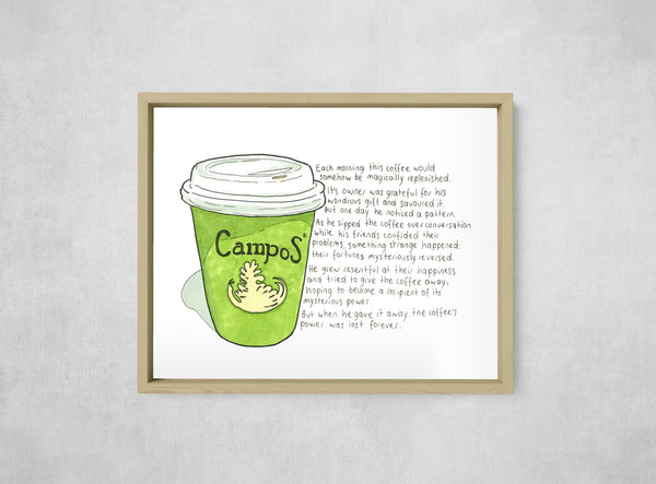The Magically Replenished Coffee, framed, front on