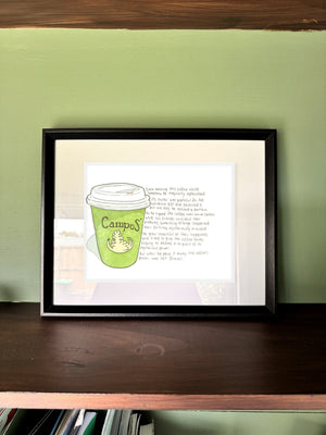 The Magically Replenished Coffee in a real frame, on the wall